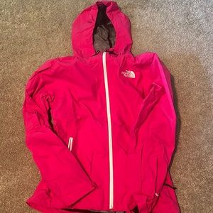 Pink north face women’s raincoat